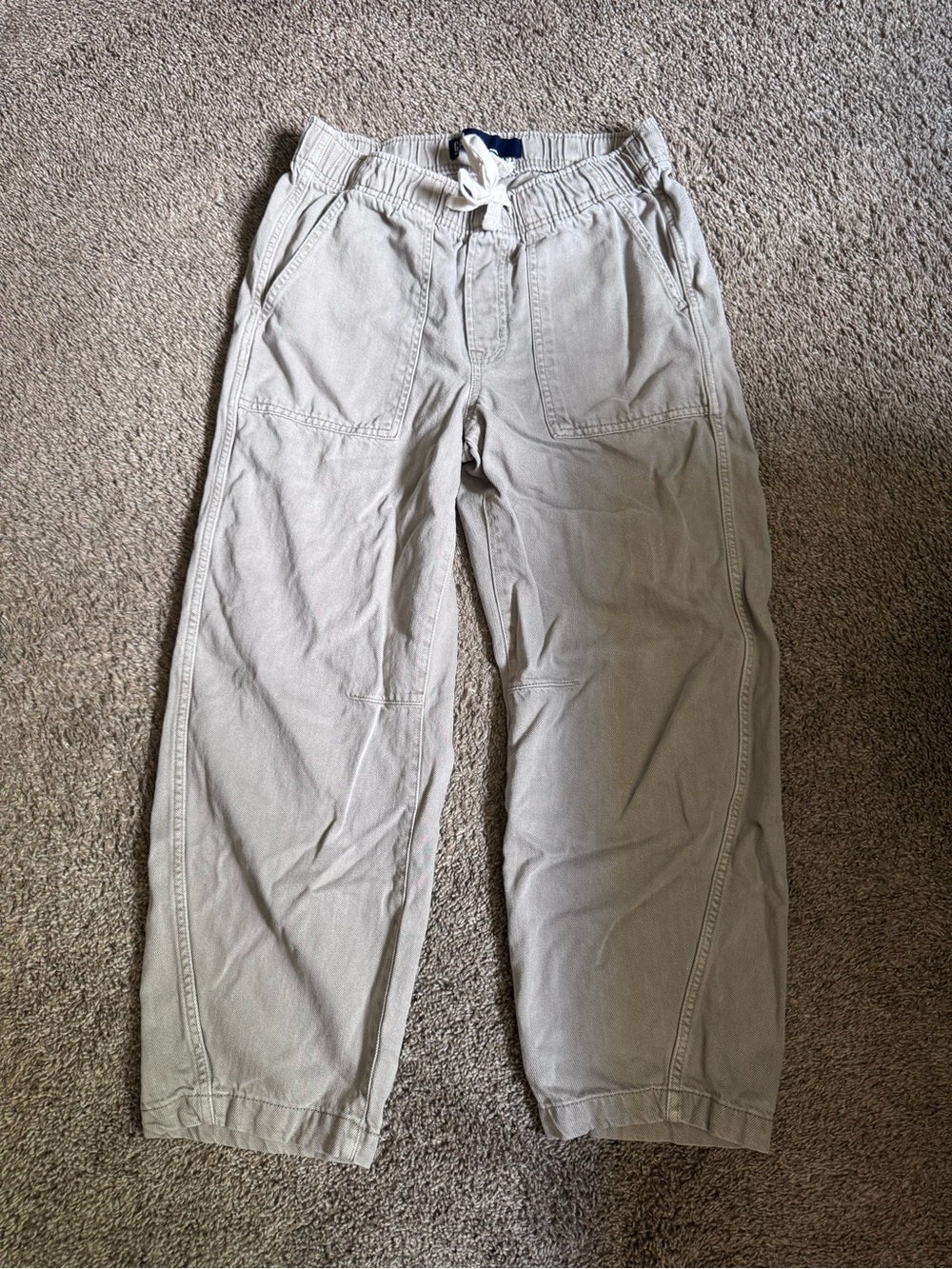 GAP Men's Light Gray Drawstring Chinos - Casual Straight Fit